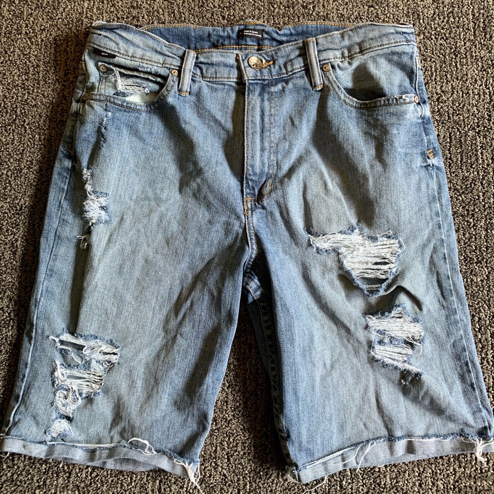 Men Ripped Jean Shorts Waist 32